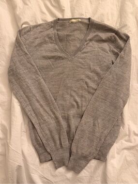 Vintage Grey V Neck Sweater